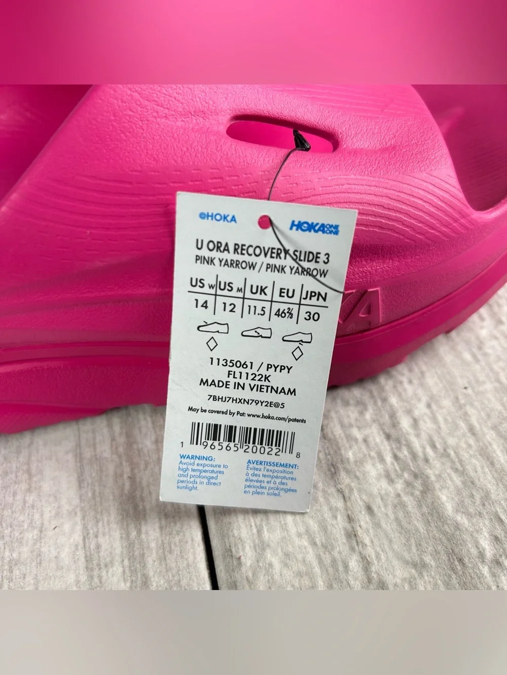 Hoka One One Ora Recovery Slide Bright Pink Comfort Sandals Shoes Men’s Size 12